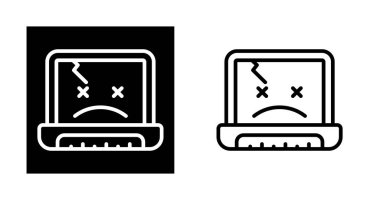 Dizüstü bilgisayardaki üzgün yüzler beyaz arkaplanda izole edilmiş, vektör illüstrasyonu       