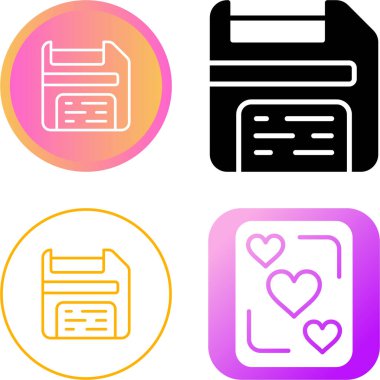 Beyaz arkaplanda izole edilmiş disket simgeleri, vektör illüstrasyonu 