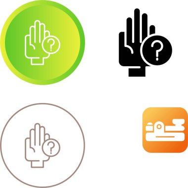 El ve soru işareti seti, vektör illüstrasyonu