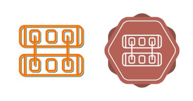 Beyaz arkaplanda sunucu simgeleri, vektör illüzyonu  