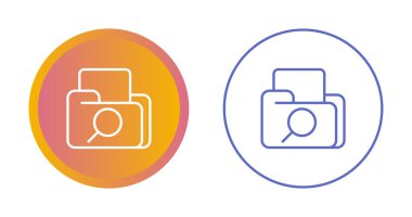 Büyüteçle bir klasörü tasvir eden temiz ve basit simgeler.