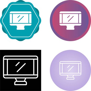 bilgisayar monitörü web simgesi vektör illüstrasyonu