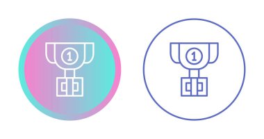 Moda Düz Biçimli Kupa Simgesi Beyazda İzole Edildi 