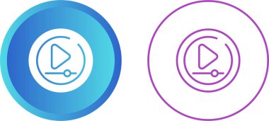 Beyaz arkaplanda oynat düğmesi simgesi. Vektör illüstrasyonu