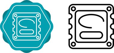 Cpu simgesi işaret vektör illüstrasyonu 