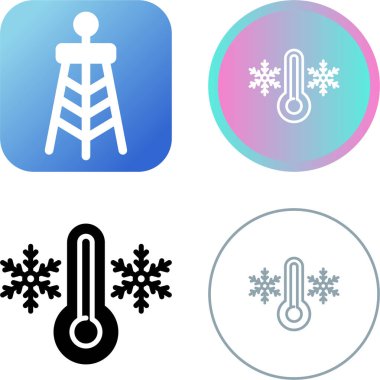 vektör simgeleri soğuk havayı gösteren termometreyi ayarla 