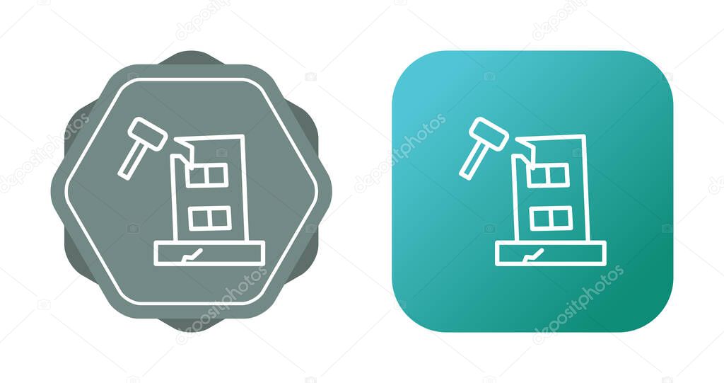 Building Dismantling Vector Icon. Demolition Sign. Isolated Symbol Illustration