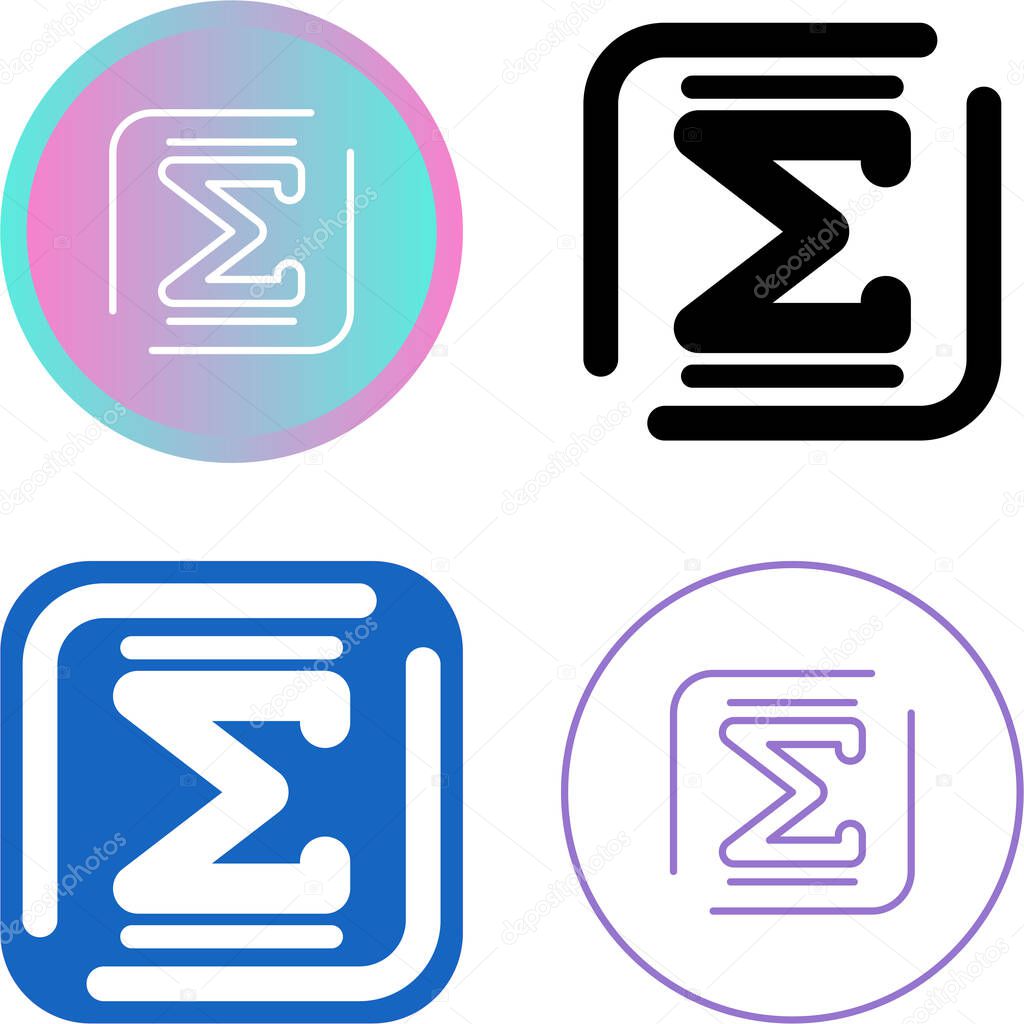 Sigma letters icons set, vector illustration