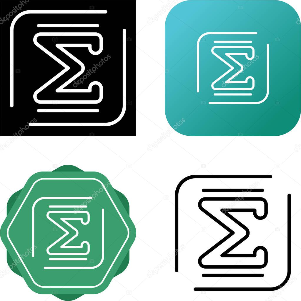Sigma letters icons set, vector illustration