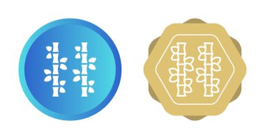 Bambu bitkileri ikonu vektör illüstrasyonunu ayarla 