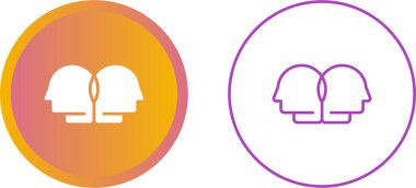 Soyut yüzlerin bir araya geldiği minimalist simge, yakın bir ilişkiyi ya da birlikteliği simgeliyor.