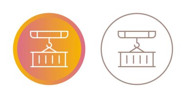 Konteyner hattı simgesi. Lojistik dağıtım ikonu koleksiyonundan ince tasarım. Bilgi grafikleri ve şablonlar için basit konteyner simgesi.