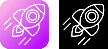 Beyaz arkaplanda roket simgeleri, vektör illüstrasyonu  