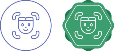 Yüz Kimliği Web simgesi vektör çizimi