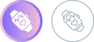 Fitness takip cihazı akıllı saat ve teletıp konsepti düzenlenebilir çizgi ana simgesi beyaz arkaplan düz vektör illüstrasyonunda izole