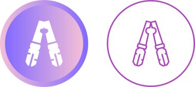 Kablo Crimper simgeleri seti, vektör illüstrasyonu basit tasarım