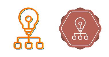 Ampul simgeleri ayarlandı, fikir simgeleri beyaz arkaplanda izole edildi