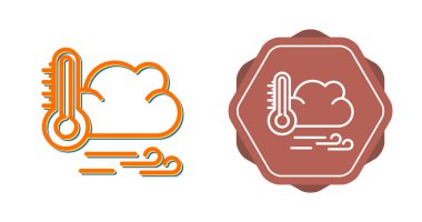 Bulutlu Hava Simgesi. Web için Bulutlu Hava Durumu Vektörü Simgesinin Düz Çizimi