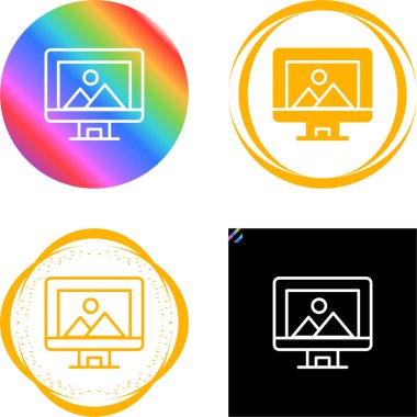 ekran simgeleri üzerindeki resim, vektör illüstrasyonu