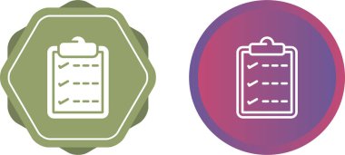 Kontrol listesi simgeleri ayarlandı. Web basit illüstrasyonu