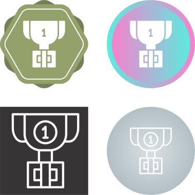 Moda Düz Biçimli Kupa Simgesi Beyazda İzole Edildi 