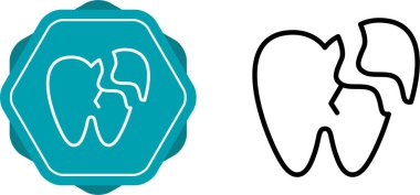 Kırık diş ağı ikonu vektör illüstrasyonu