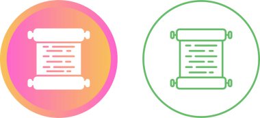 Eski parşömen simgesi, vektör illüstrasyonu basit tasarım