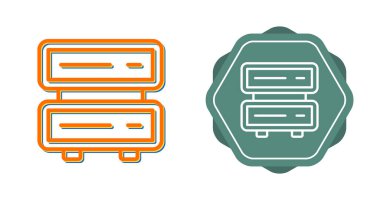 beyaz arkaplanda izole edilmiş bilgisayar sunucuları simgeleri, vektör illüstrasyonu    