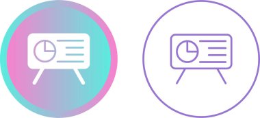 İki sunum tahtası simgesi, vektör illüstrasyonu