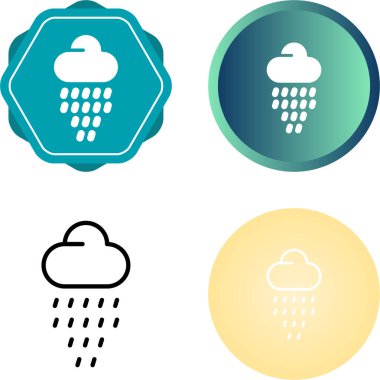 Yağmur simgelerine sahip bulut, vektör illüstrasyonu