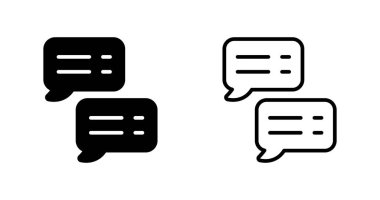 konuşma balonu simgeleri ayarlandı, vektör illüstrasyonu