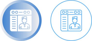 Hemşire simgelerinin vektör çizimi, çevrimiçi doktor