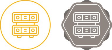 Beyaz arkaplanda izole edilmiş sunucu simgeleri, vektör illüstrasyonu 