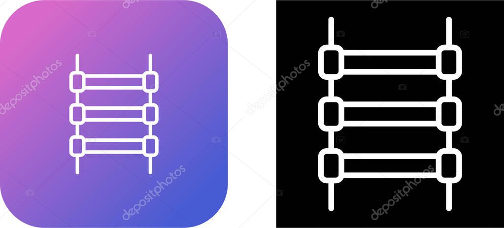 Set of track rails icons isolated on white background, vector illustration