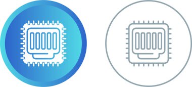 bilgisayar çipi simgeleri ayarlandı, vektör illüstrasyonu basit tasarım