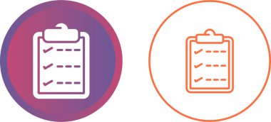 Kontrol listesi simgeleri ayarlandı. Web basit illüstrasyonu