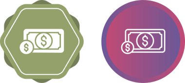Dolar banknotu web simgesi vektör illüstrasyonu