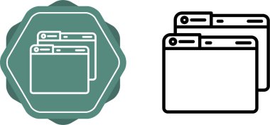 Boş Web Tarayıcı Simgesi, Düz Stil Modern Web Sitesi, Satır Sanatı. Vektör İllüstrasyonu