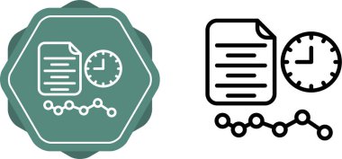 Zaman Serisi Analiz Web simgesi vektör illüstrasyonu