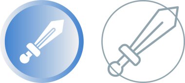 Beyaz arkaplanda izole edilmiş kılıç simgeleri