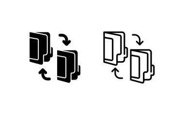 Mobil uygulamalar için kopyala-yapıştır süreci ve veri analiz dizinleri simgeleri