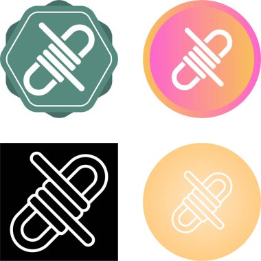 Paracord Vektörü Katı Simge, Beyaz Arkaplan Üzerine Modern İllüstrasyon 