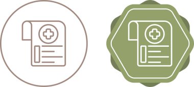 tıbbi belge web simgesi vektör illüstrasyonu