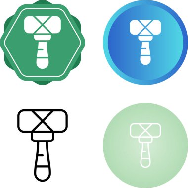 Uygulamalar için çekiç logosu. Beyaz üzerine izole edilmiş grafik simgeleri 