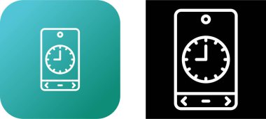 Cep telefonundaki çalar saat uygulaması. Akıllı telefon çalar saati. Uyanma zamanı. Telefondaki çalar saat hatırlatması. Uyanmayı unutma. Vektör illüstrasyonu