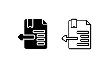 Girinti simgeleri ayarlandı, vektör illüstrasyonu