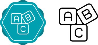 Abc Blokları Vektör Simgesi. Abc Alfabe Bebek Küp Oyuncak Vektör Sembolünü öğren. Bebek Eğitim Blokları İşareti
