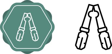 Kablo Crimper simgeleri seti, vektör illüstrasyonu basit tasarım