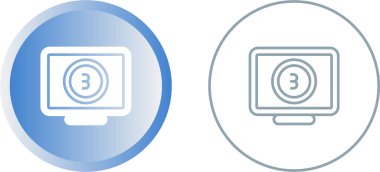 Bilgisayar monitör simgesini. Düz Pc sembolü. Vektör çizim 