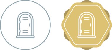 Tuvalet kapısı ikon vektör çizimi tasarımı